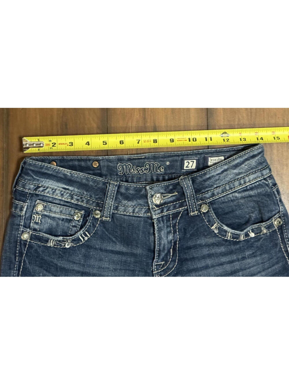 RARE VTG Miss Me Bootcut Jeans Embroidered Rhinestone Blue Western Stretch Women - Picture 5 of 12